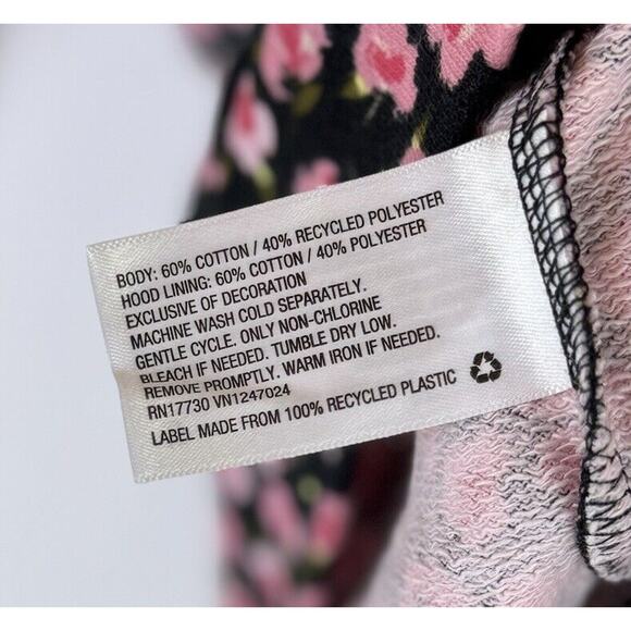 Sandy Liang Target Pink Ditsy Floral Hoodie Sweatshirt Large - Picture 6 of 6